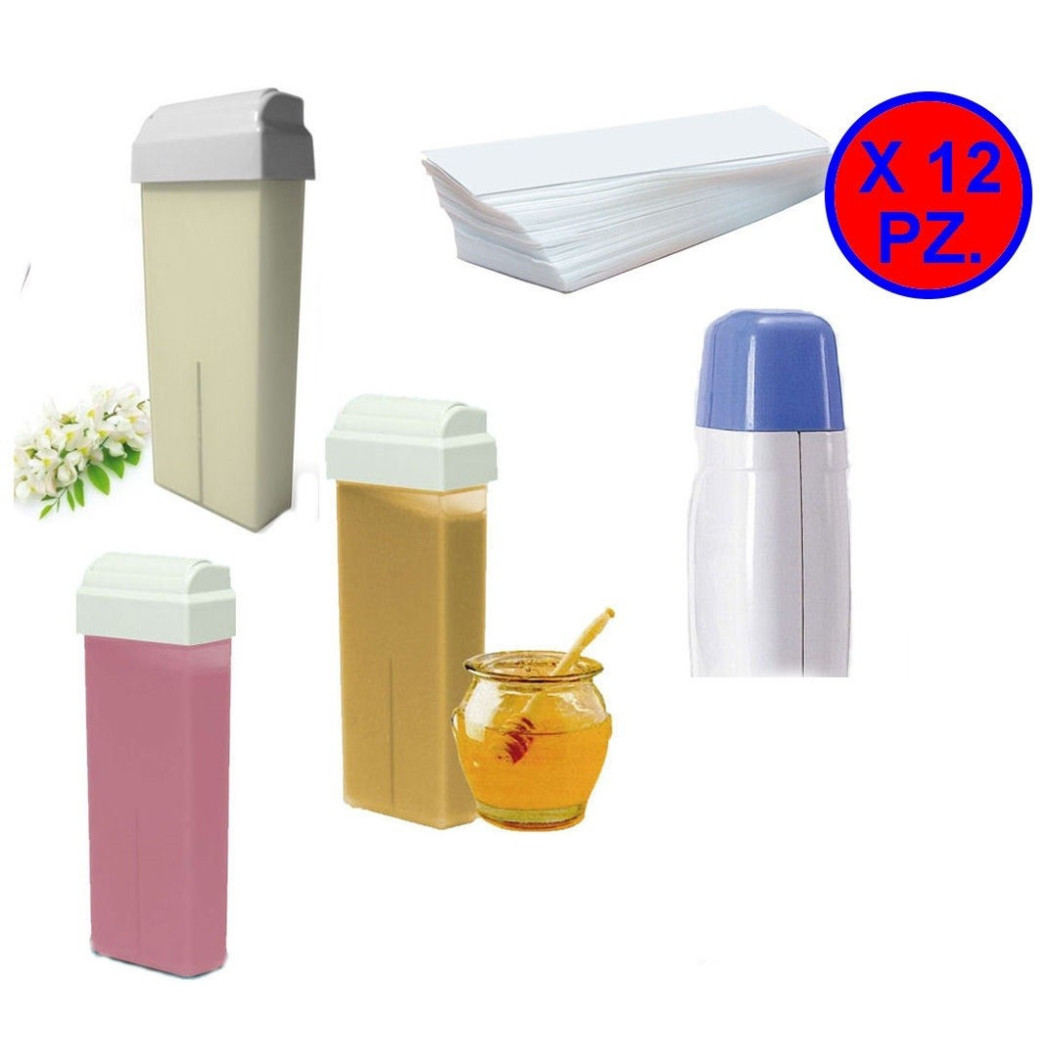 foto del prodotto trade shop confezione 12 rullo cera miele zinco titanio 100ml depilazione rullo ceretta miele 