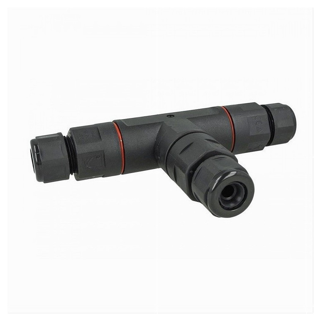 foto del prodotto trade shop connettore di giunzione forma t impermeabile ip68 collegamento 3 posti cavo cn t 