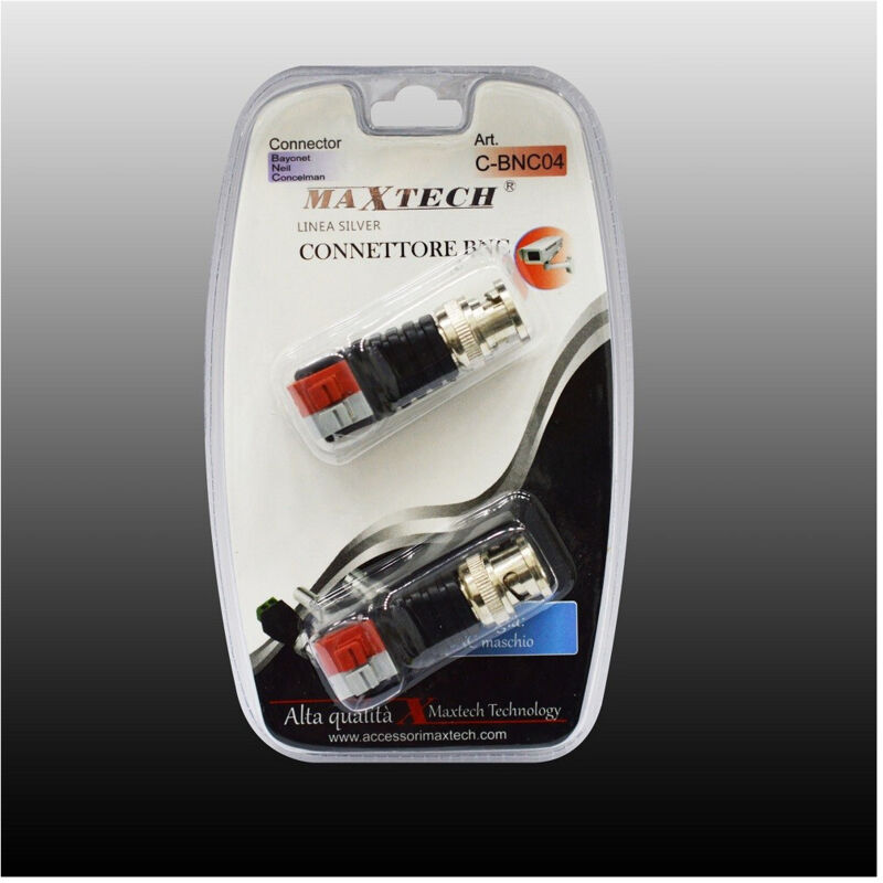 foto del prodotto trade shop connettori video bnc attacco rapido telecamere videosorveglianza maxtech c bnc04 