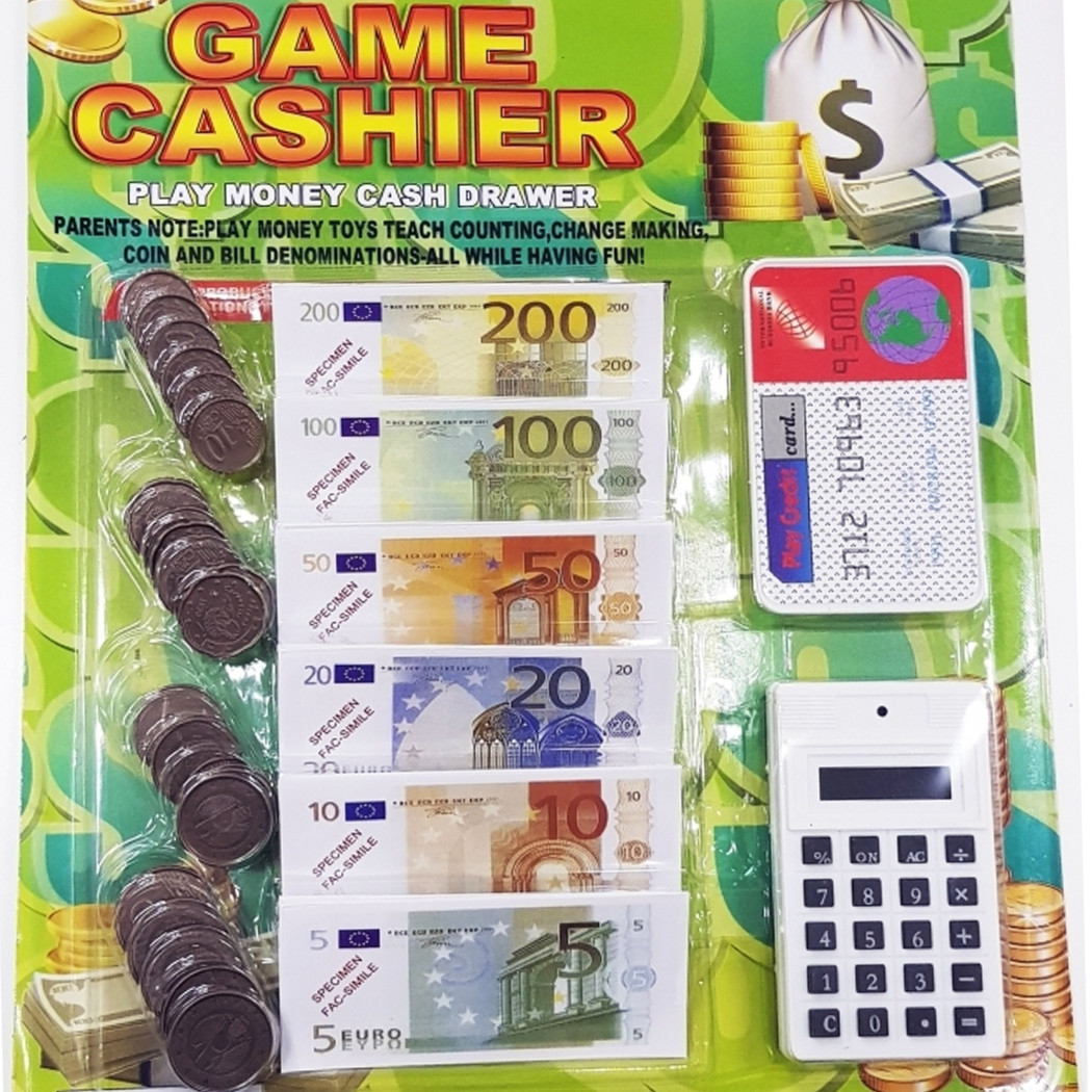 foto del prodotto trade shop contanti finti carta credito cashier lettore soldi monete banconote euro gioco 