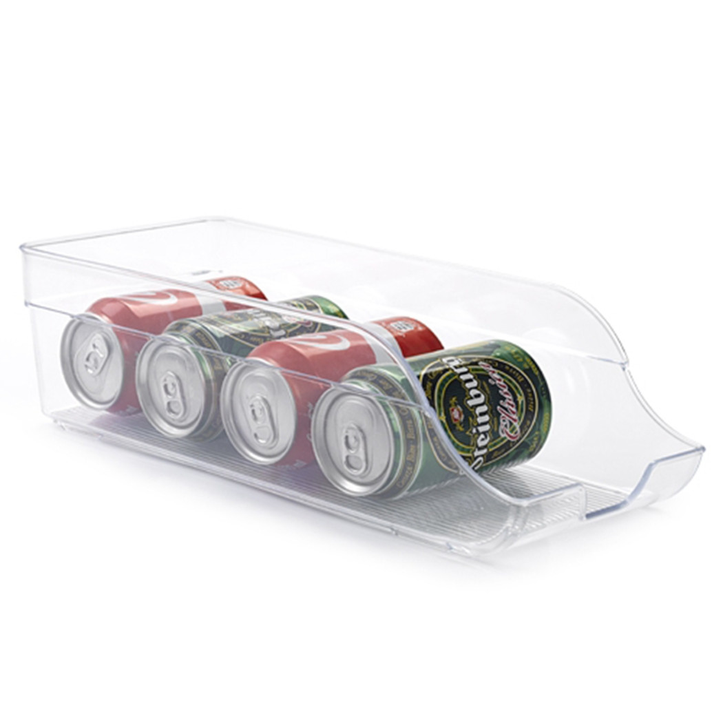 foto del prodotto trade shop contenitore igienico porta lattine organizzatore in plastica trasparente frigo 