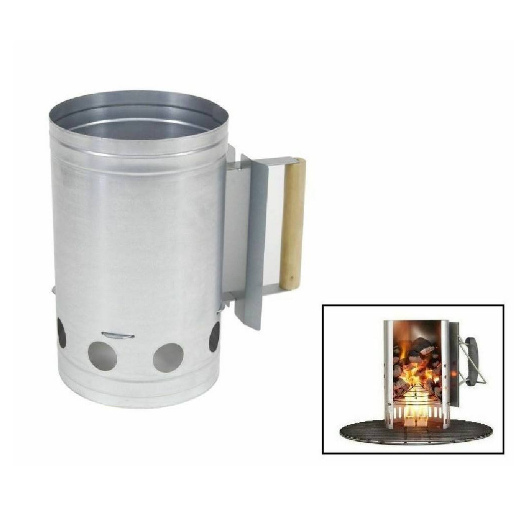 foto del prodotto trade shop contenitore per carbone barbecue bbq grill camino accendere carbonella 