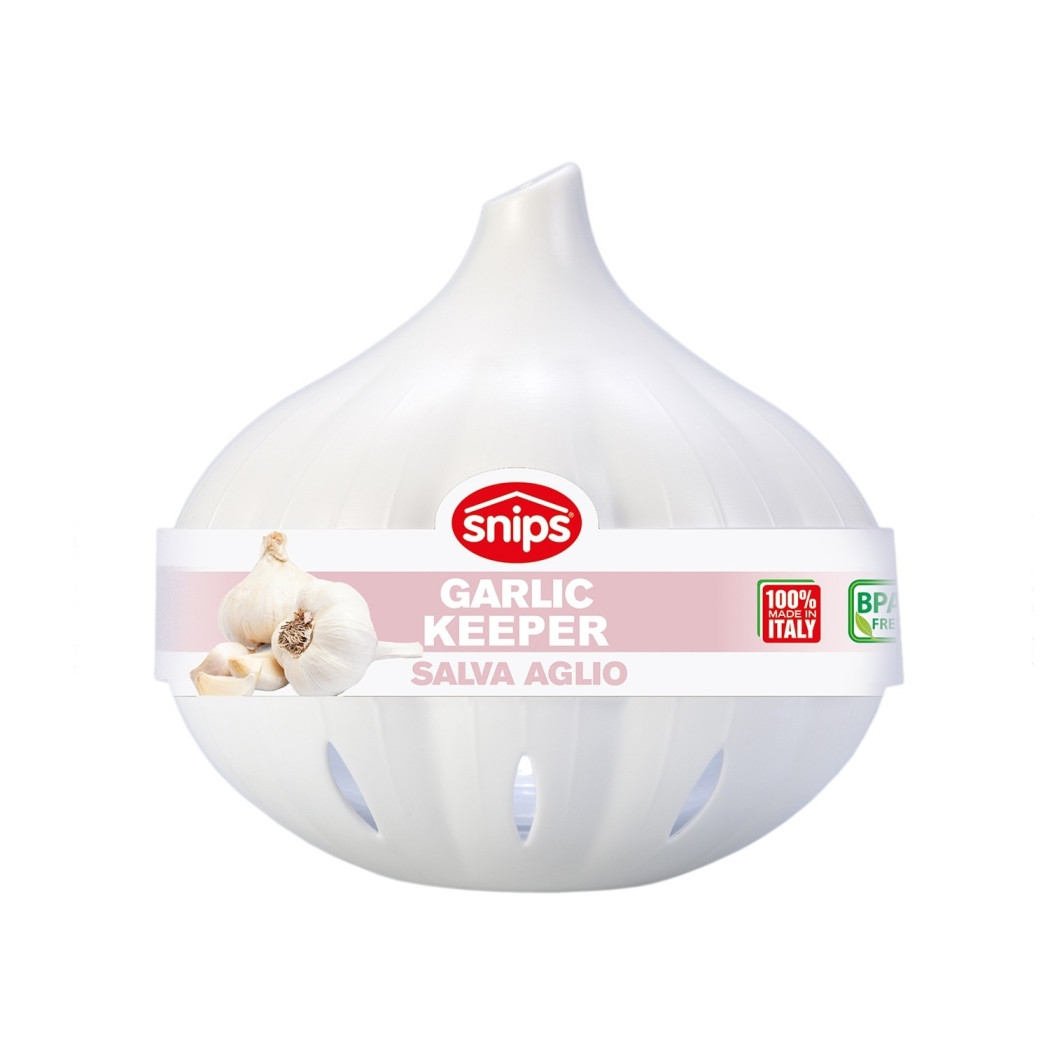 foto del prodotto trade shop contenitore salva aglio salva freschezza in plastica trasparente e bianco 