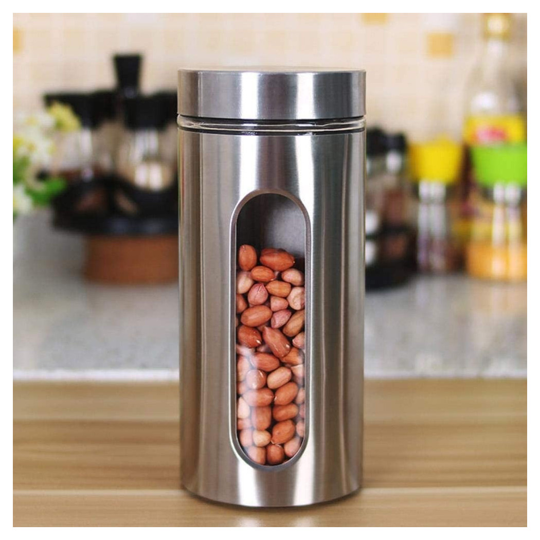 foto del prodotto trade shop contenitori per alimenti in acciaio per t spezie caff biscotti zucchero h22cm 