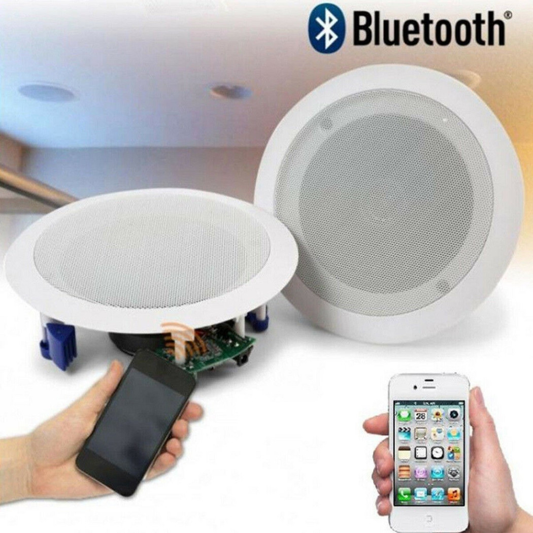 foto del prodotto trade shop coppia casse acustiche 21cm bluetooth incasso filodiffusione negozi cassa 20w 