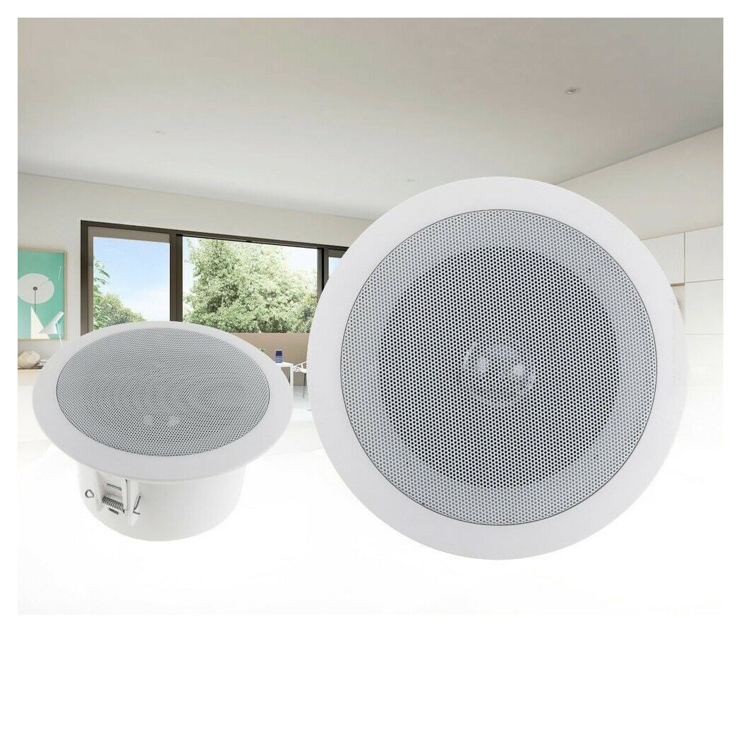 foto del prodotto trade shop coppia casse altoparlanti audio bluetooth soffitto incasso casa 15w 180mm ea8056 