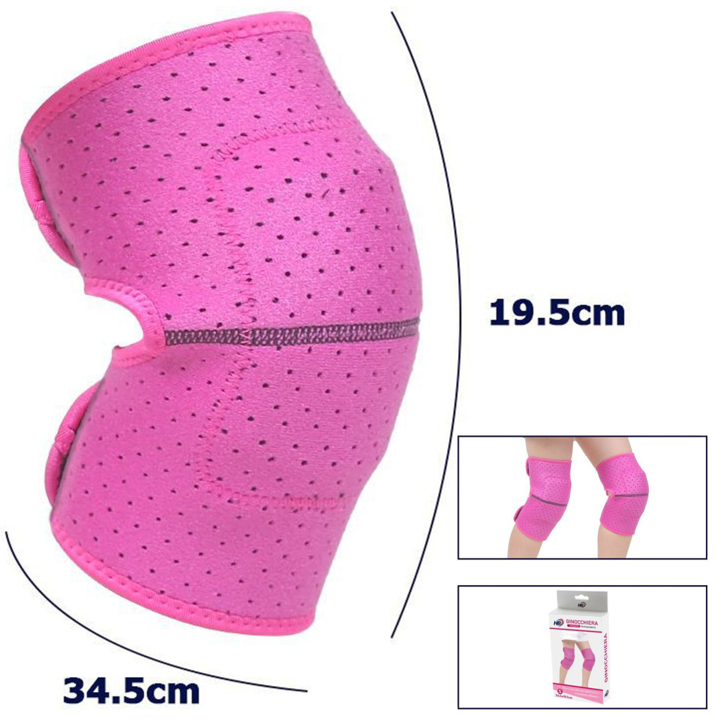 foto del prodotto trade shop coppia ginocchiera fascia tutore anallergica lavabile per bambine colore rosa s 