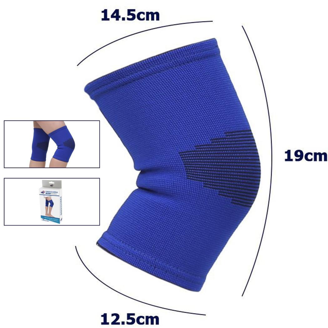 foto del prodotto trade shop coppia ginocchiere fascia elastica anallergica lavabile per bambini blu tg. m 