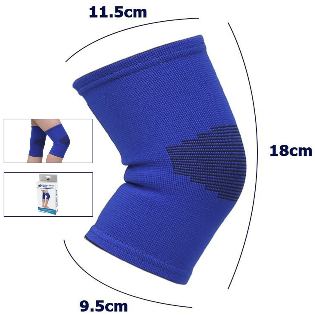 foto del prodotto trade shop coppia ginocchiere fascia elastica anallergica lavabile per bambini blu tg. s 