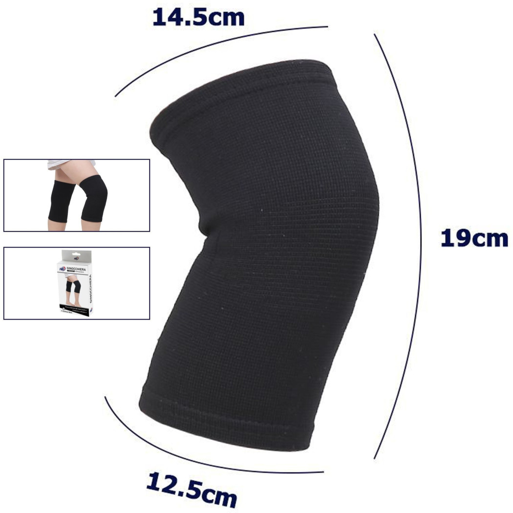 foto del prodotto trade shop coppia ginocchiere fascia elastica anallergica lavabile per bambini nero tg. m 