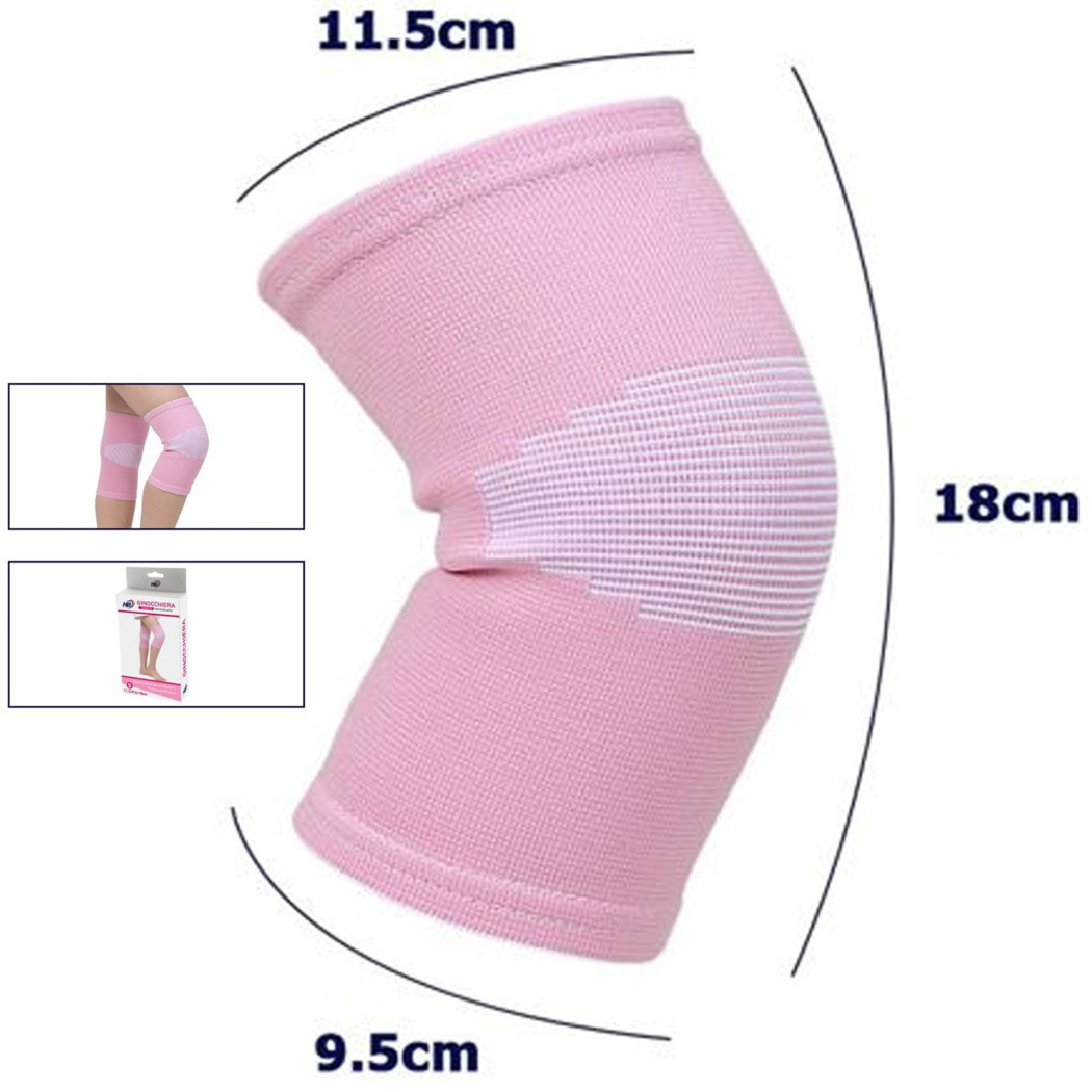 foto del prodotto trade shop coppia ginocchiere fascia elastica anallergica lavabile per bambini rosa tg. s 