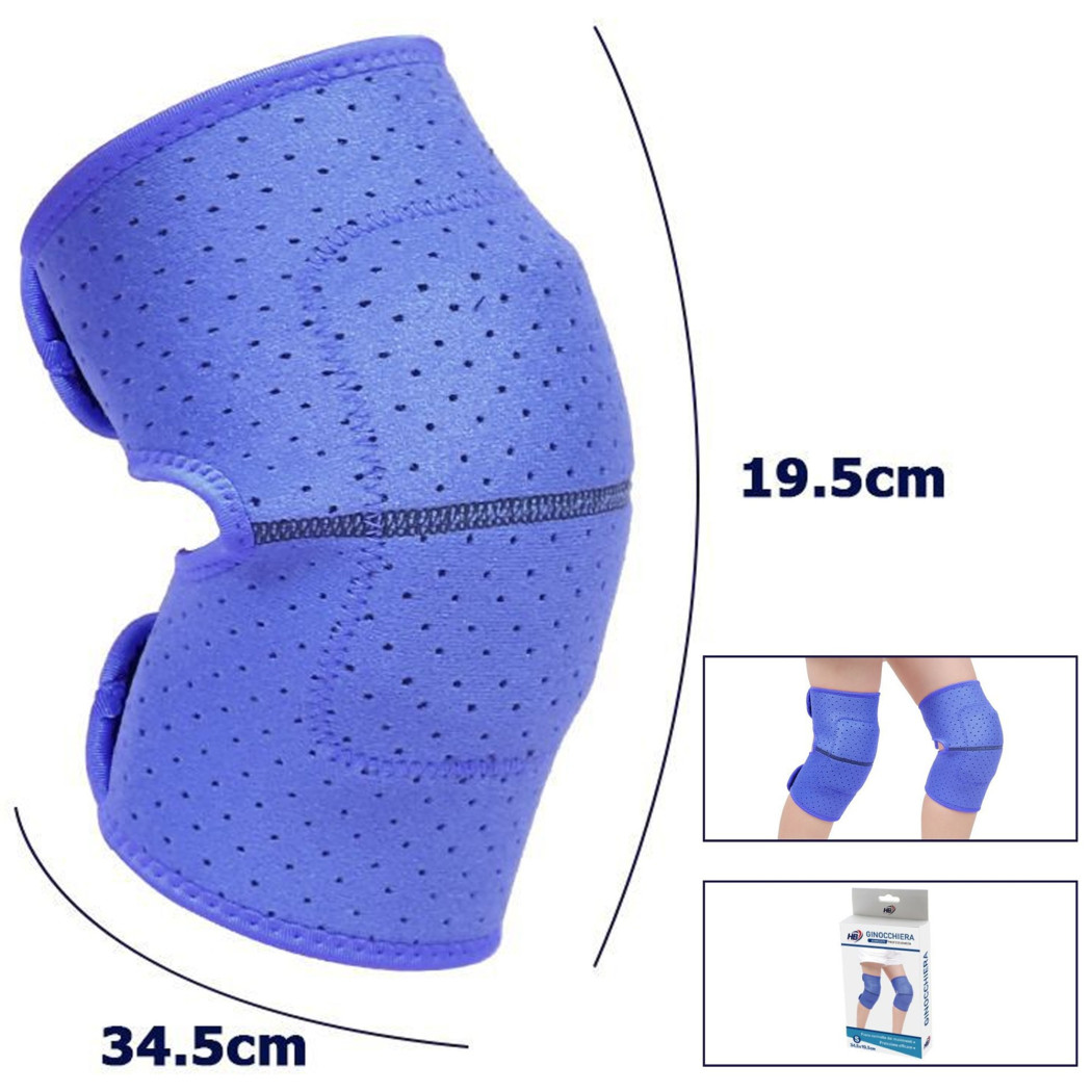foto del prodotto trade shop coppia ginocchiere fascia tutore anallergica lavabile per bambini colore blu s 