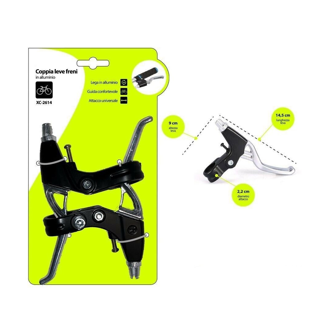 foto del prodotto trade shop coppia leve freni in alluminio attacchi universali per bici bicicletta xc 2614 