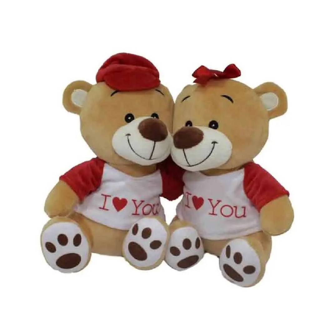 foto del prodotto trade shop coppia orsi orsetti in peluche con maglia quot i love you quot 25cm san valentino 69413 