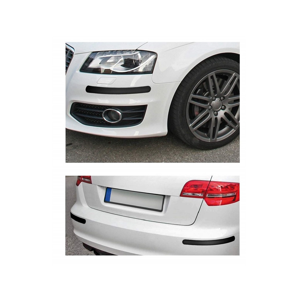 foto del prodotto trade shop coppia protezioni per paraurti spoilers antiurto 52x370mm gomma nero adesivo auto 