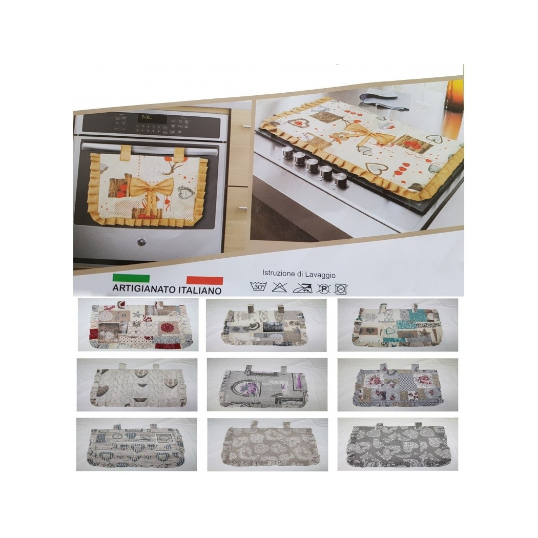 foto del prodotto trade shop copriforno coprifornello copri forno fornelli fuochi cuori rose fiocco 