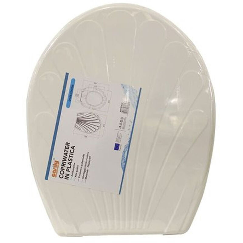 foto del prodotto trade shop copriwater coprivaso sedile wc in plastica tavoletta da bagno dalia bianco 87638 