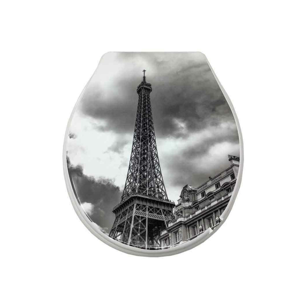 foto del prodotto trade shop copriwater in plastica resistente tavoletta wc 44x36.5cm fantasia parigi 3,5