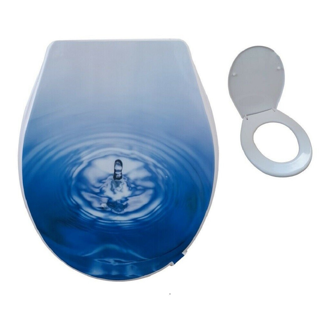 foto del prodotto trade shop copriwater universale bagno copri wc 44x36.5cm morbido fantasia goccia d 39 acqua 3,5