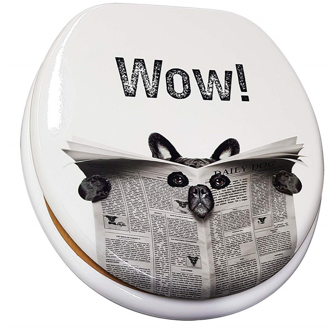 foto del prodotto trade shop copriwater universale cagnolino nero giornale 69004 tazza bagno wc water 3,5