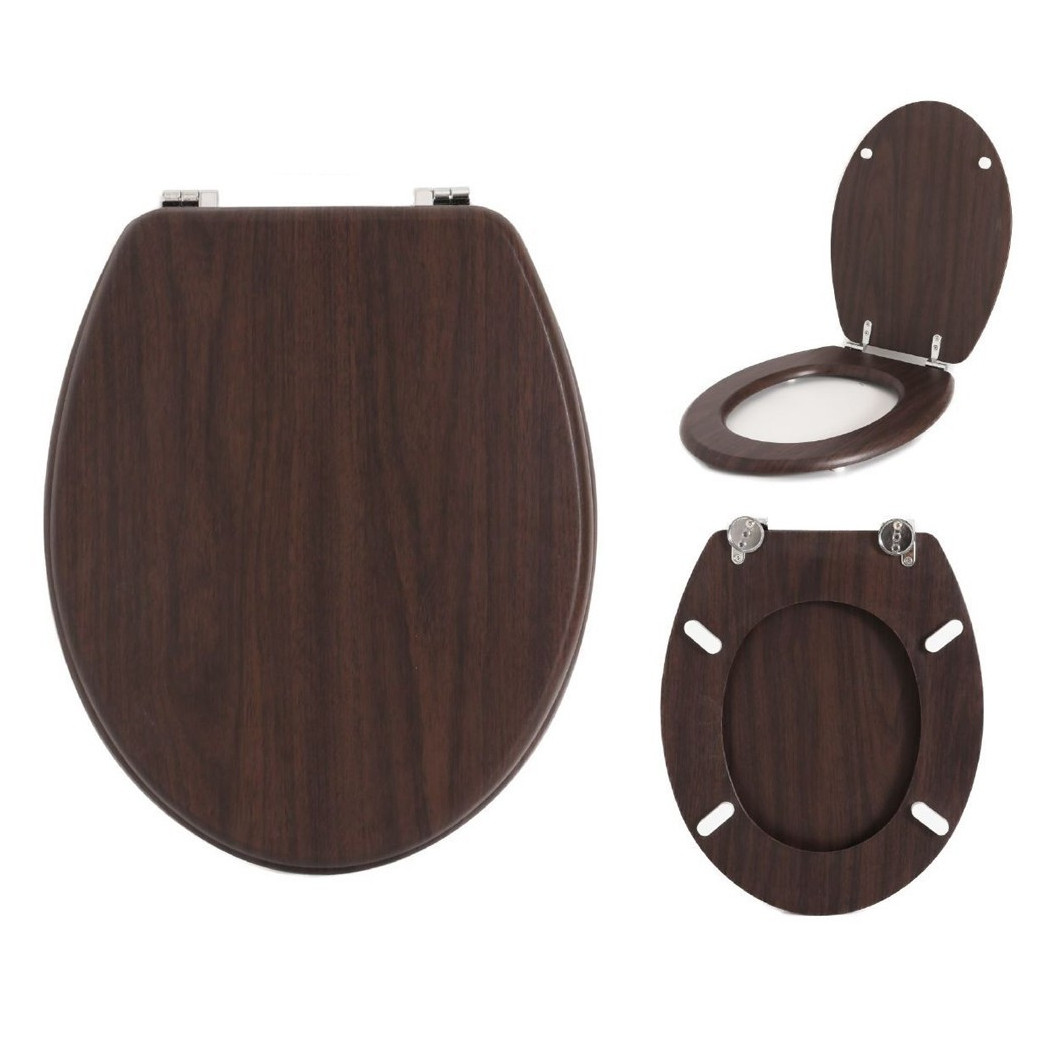foto del prodotto trade shop copriwater universale standard mdf di legno 46x36cm colore marrone legno scuro 