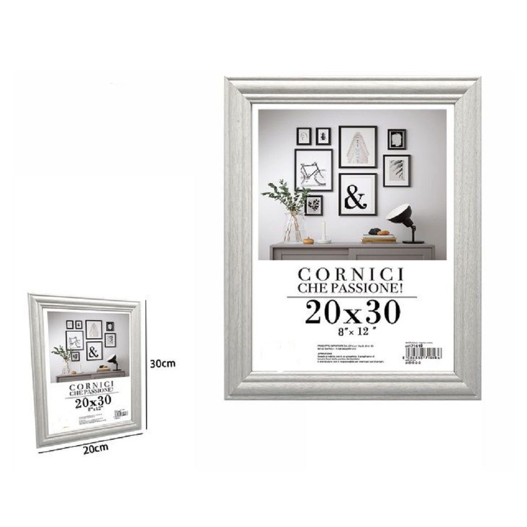 foto del prodotto trade shop cornice fotografie quadri tele poster portafoto 20 x 30 cm modello silver 71618 
