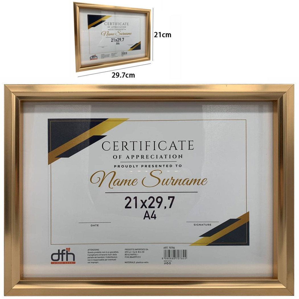 foto del prodotto trade shop cornice oro per foto quadri tele dimensioni a4 20 x 30 cm stile retr in legno 
