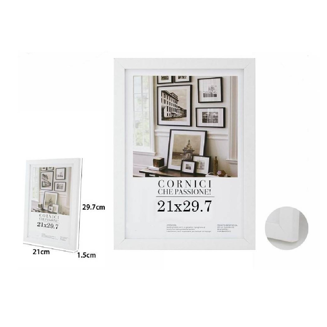 foto del prodotto trade shop cornice per foto fotografie quadri tele poster portafoto 21x29.7 cm bianca 63150 