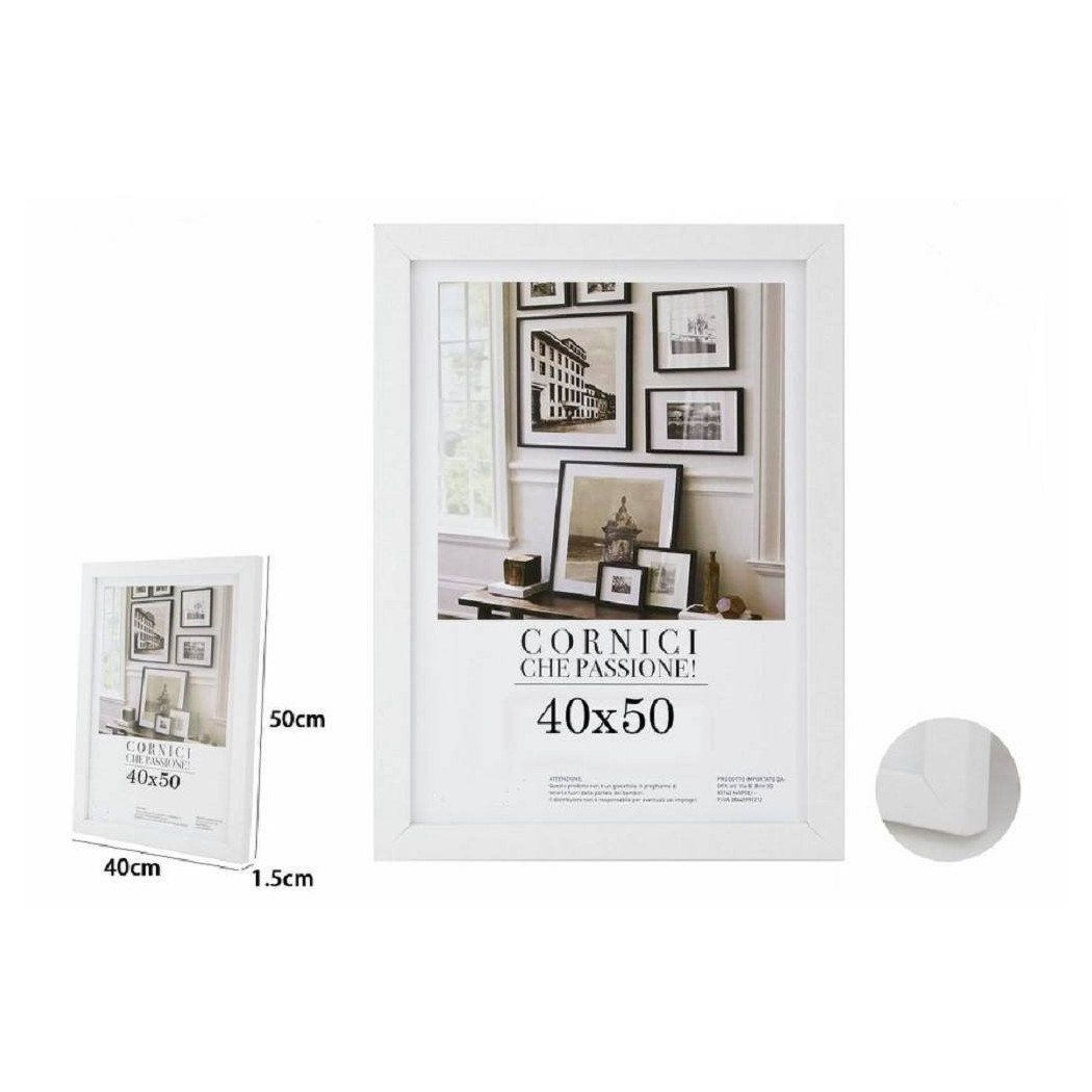 foto del prodotto trade shop cornice per foto fotografie quadri tele poster portafoto 40 x 50 cm bianca 63152 