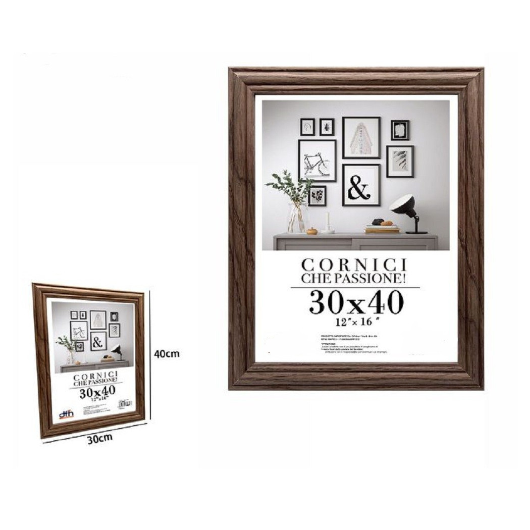 foto del prodotto trade shop cornice per foto porta fotografie quadri tele 30x40 cm modello legno scuro 71639 