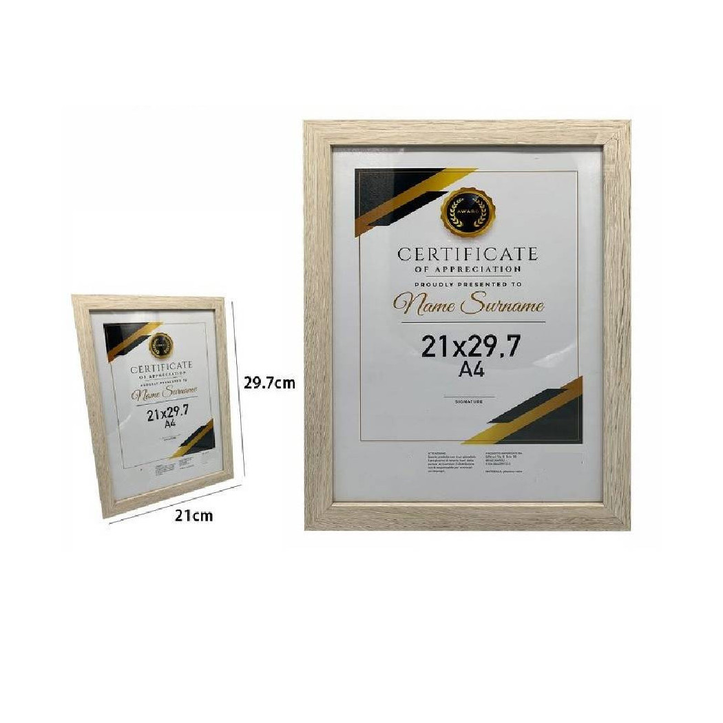 foto del prodotto trade shop cornice per foto quadri tele portafoto a4 21x29.7 cm modello legno chiaro 70779 