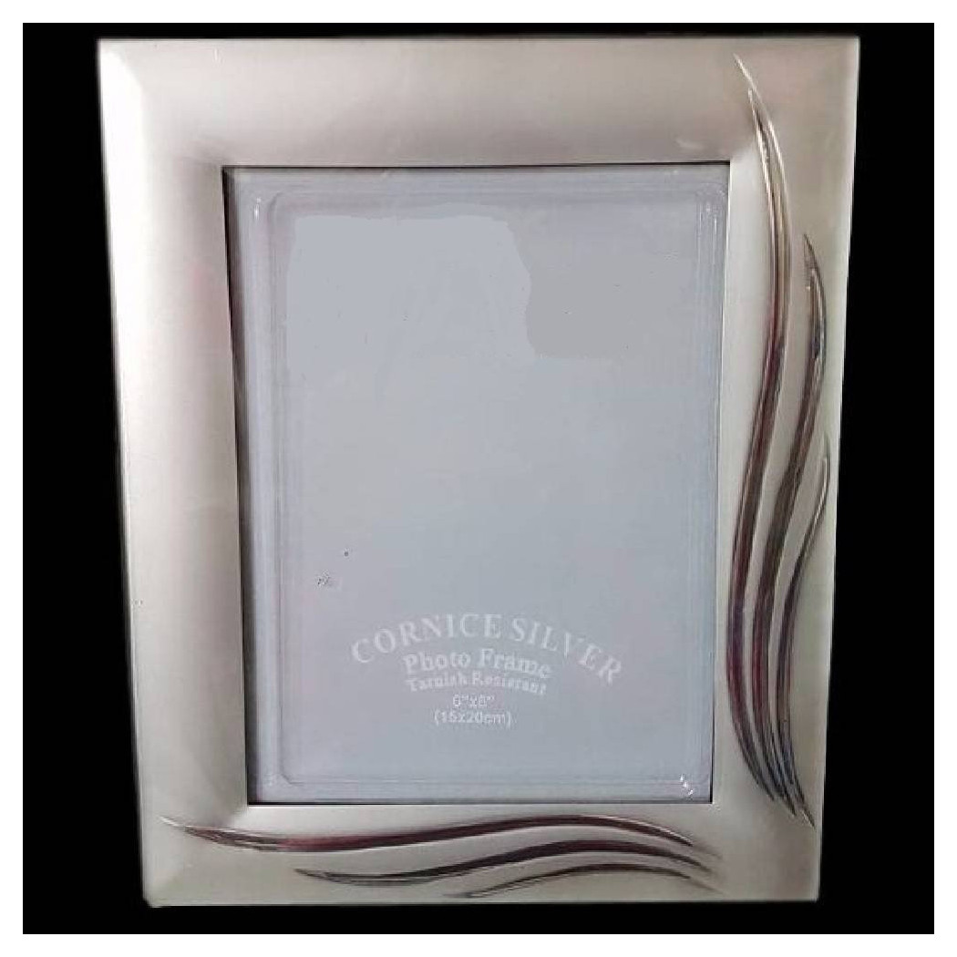 foto del prodotto trade shop cornice portafoto porta foto fotografia 15x20cm silver foglie effetto satinato 