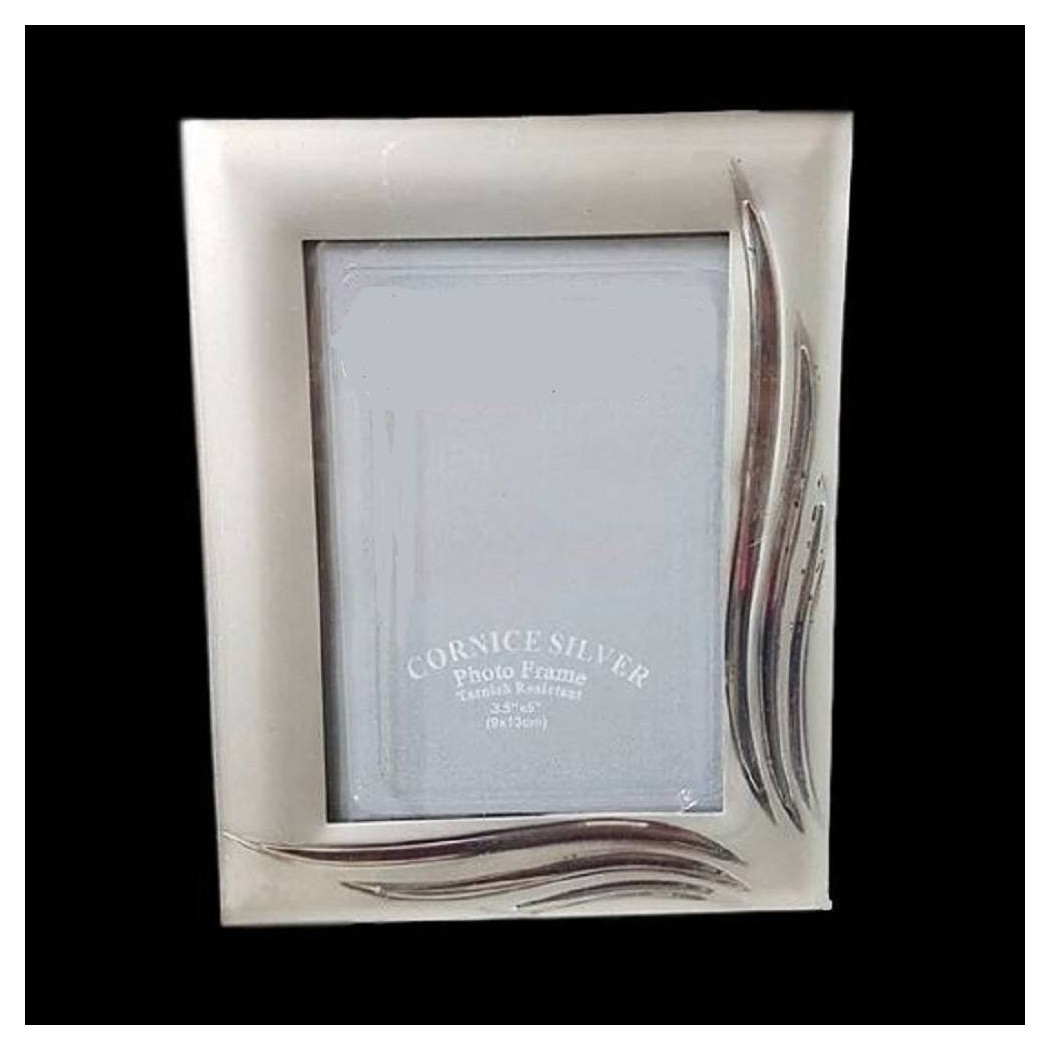 foto del prodotto trade shop cornice portafoto porta foto fotografia 9 x 13 cm silver foglie effetto satinato 