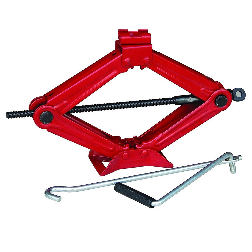 foto del prodotto trade shop cric crick a pantografo per auto camion caravan sollevamento da 1,5t 1500kg red 