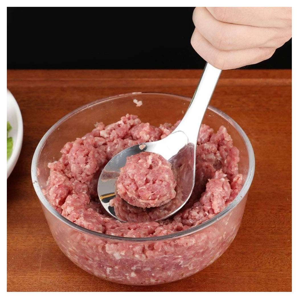 foto del prodotto trade shop cucchiaio per polpette antiaderente utensile da cucina stampo in acciaio inox 