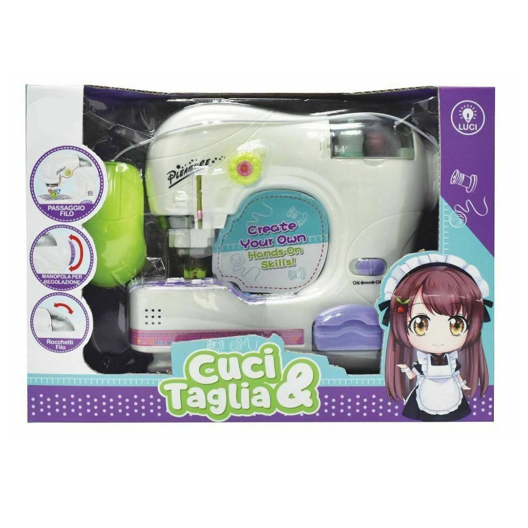 foto del prodotto trade shop cuci e taglia macchina da cucire con luci e suoni giocattolo gioco bambini 