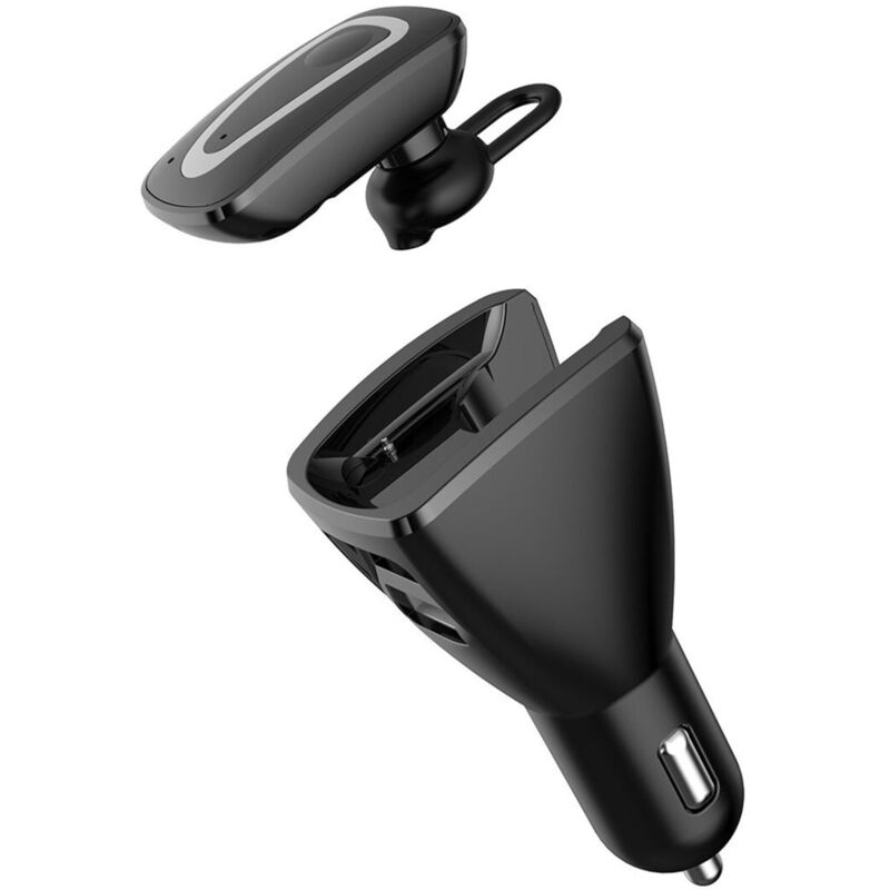 foto del prodotto trade shop cuffia auricolare bluetooth v4.0 universale caricatore auto presa accendisigari 