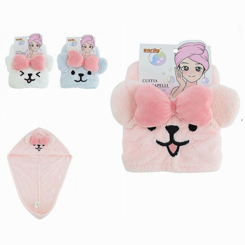 foto del prodotto trade shop cuffia capelli asciugamano assorbente shampoo bagno doccia cagnolina fiocco 10740 
