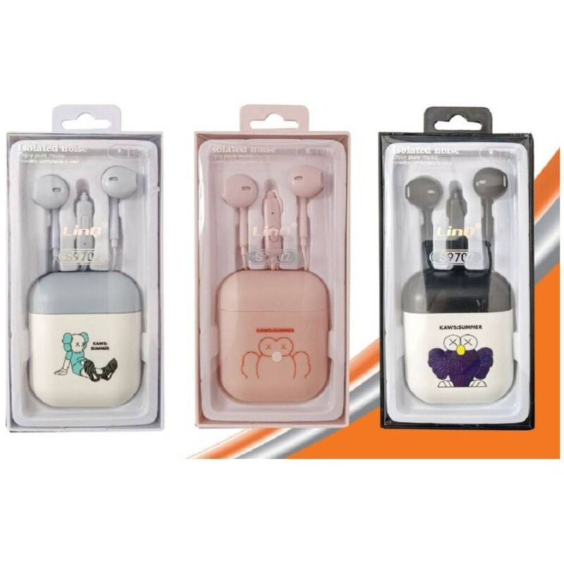 foto del prodotto trade shop cuffie auricolari con microfono aux per smartphone varie fantasie colorate s9702 