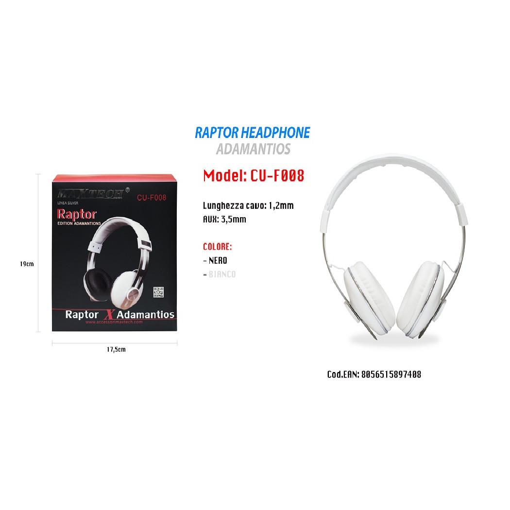 foto del prodotto trade shop cuffie microfono con filo portatili 3,5mm pc computer mac notebook mp3 maxtech cu f008 