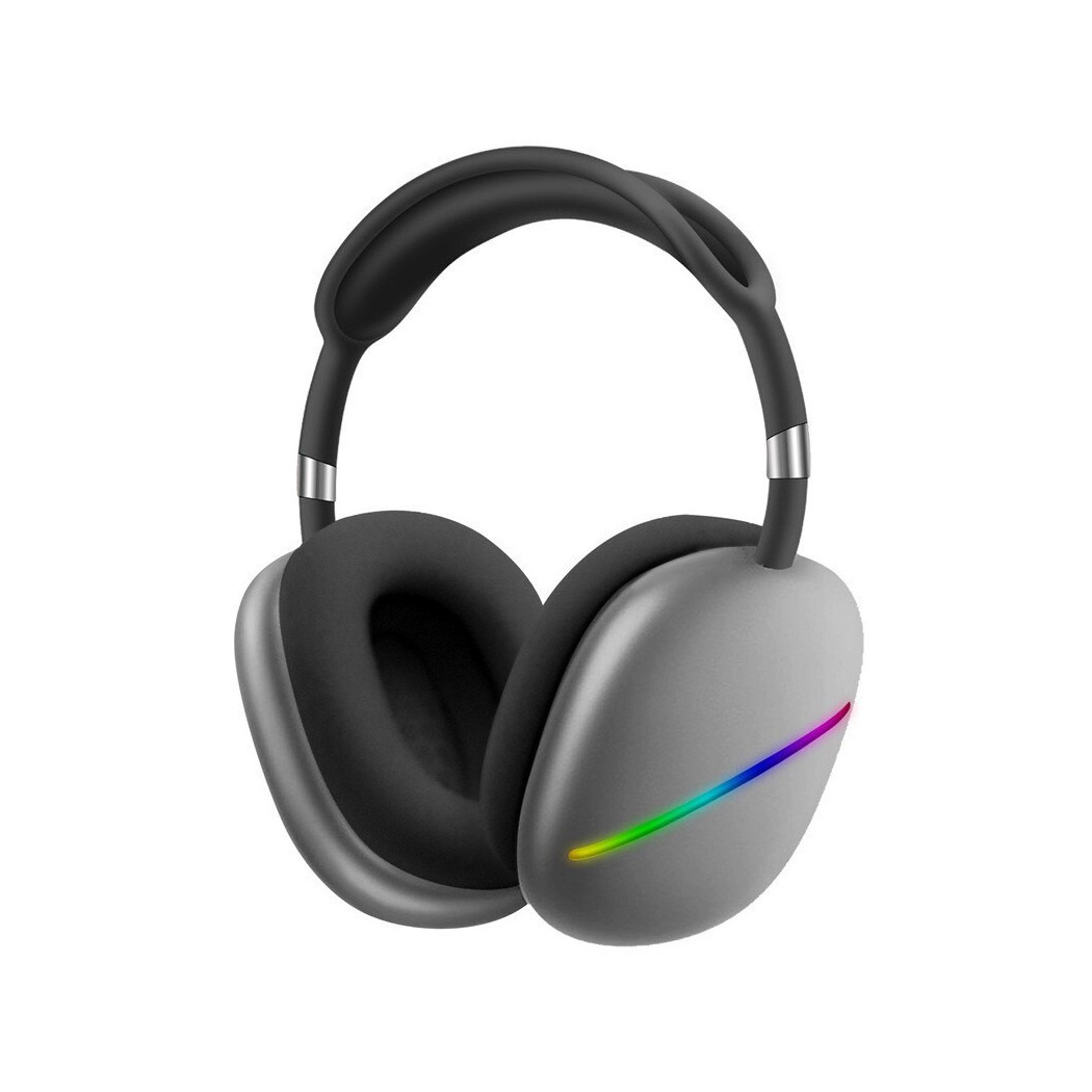 foto del prodotto trade shop cuffie q max10 stereo wireless ricaricabili usb bluetooth con 7 luci led colorate 