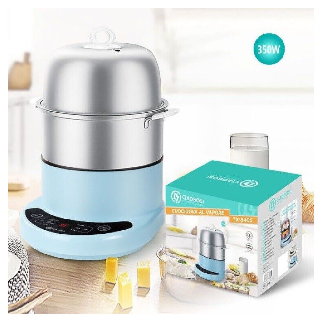 foto del prodotto trade shop cuoci uova al vapore bollitore elettrico 350w fornello cuociuova 12 uova tx 8405 