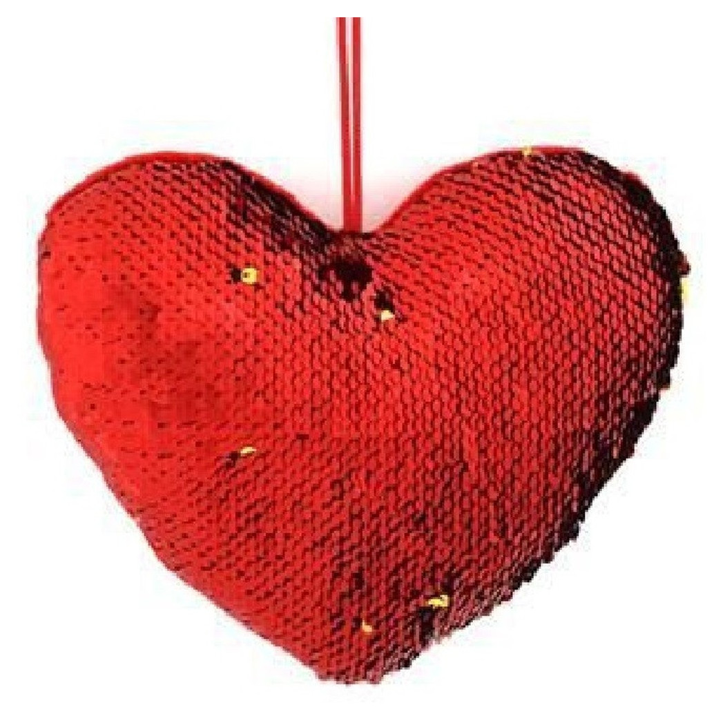 foto del prodotto trade shop cuore paillettes bicolore 20x16cm appendino idea regalo san valentino 2 modelli 