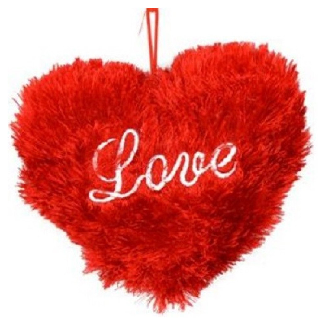foto del prodotto trade shop cuore rosso con scritta love in peluche appendino 20cm idea regalo san valentino 