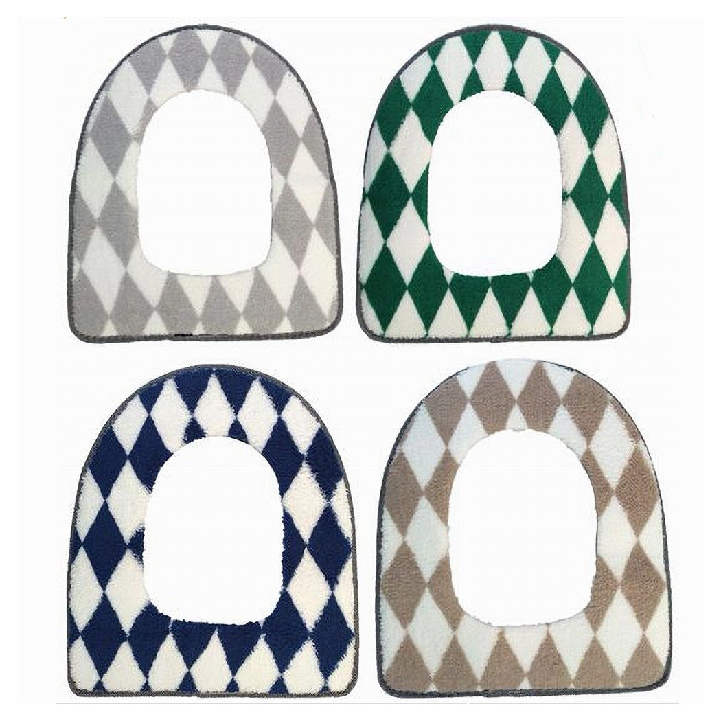 foto del prodotto trade shop cuscino copri water seduta copertura morbida wc fantasia rombi colorato 87202 3,5