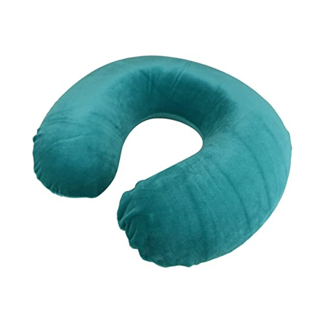 foto del prodotto trade shop cuscino da viaggio collo collare poggiatesta cervicale 31cm viaggi auto aereo verde