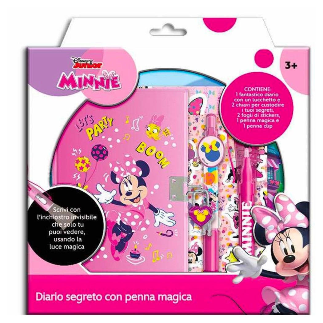 foto del prodotto trade shop diario segreto con penna magica disney minnie con accessori gioco per bambine 3 