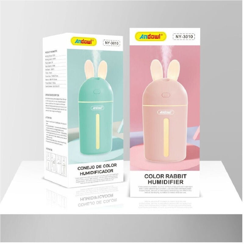 foto del prodotto trade shop diffusore aromi umidificatore 35ml h usb luce notturna auto casa bunny ny 3010 