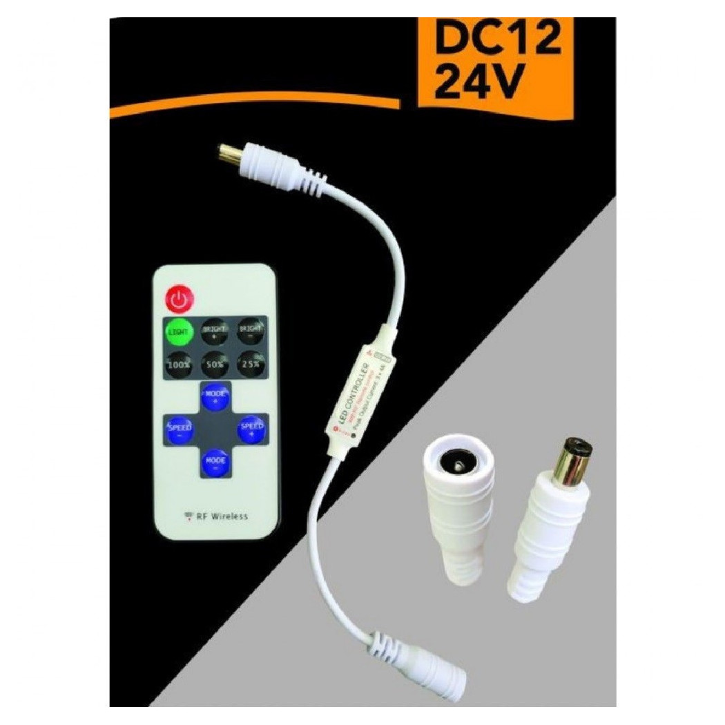 foto del prodotto trade shop dimmer telecomando 12 24v rf wireless controller striscia led monocolore rf 01 