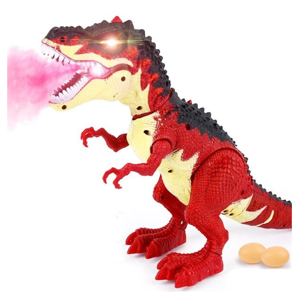 foto del prodotto trade shop dinosauro t rex gigante con suono, luci, cammina giocattolo bambini depone uova 